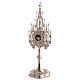 Brass Silver-plated Neogothic Monstrance for 3 cm Hosts, H 40 cm s1