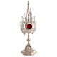 Brass Silver-plated Neogothic Monstrance for 3 cm Hosts, H 40 cm s8