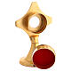 Gold plated brass reliquary, cross with internal case, 5 in s5