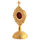 Reliquiario raggiera ovale traforata h 14 cm ottone dorato s2