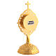 Reliquiario raggiera ovale traforata h 14 cm ottone dorato s3