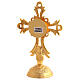 Reliquiario croce traforata ottone dorato h 17 cm s3