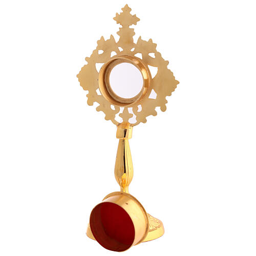 Reliquiar mit Strahlenkranz aus goldfarbenem Messing – Höhe 21 cm 6