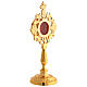Reliquiar mit Strahlenkranz aus goldfarbenem Messing – Höhe 21 cm s3