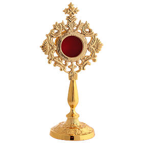 Ornate reliquary with gold-plated brass sunburst, H 8 in