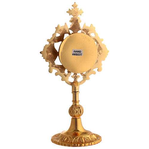 Reliquiar aus goldfarbenem Messing mit abstrakten Verzierungen – Höhe 25 cm 5
