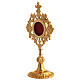 Gold-plated brass reliquary with abstract decorations, h 10 in s3