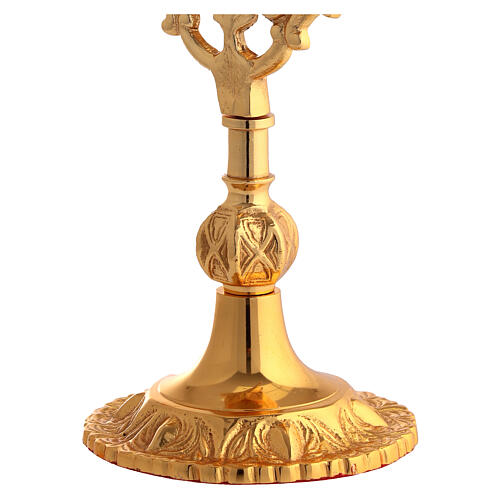 Golden brass reliquary with abstract decorations, h 25 cm 4
