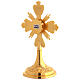 Gold plated brass reliquary, cross with radiant, 9 in s5
