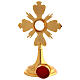 Gold plated brass reliquary, cross with radiant, 9 in s6