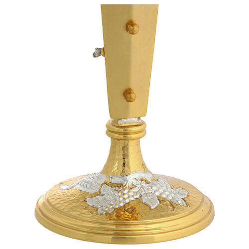 Gold-plated brass cross-shaped monstrance, 16-inch tall 8