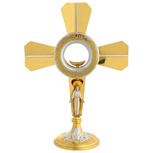 Ostensorio h 40 cm ottone dorato forma di croce 1