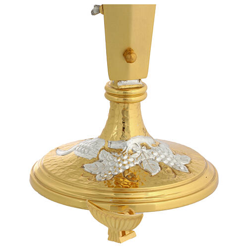 Ostensorio h 40 cm ottone dorato forma di croce 10