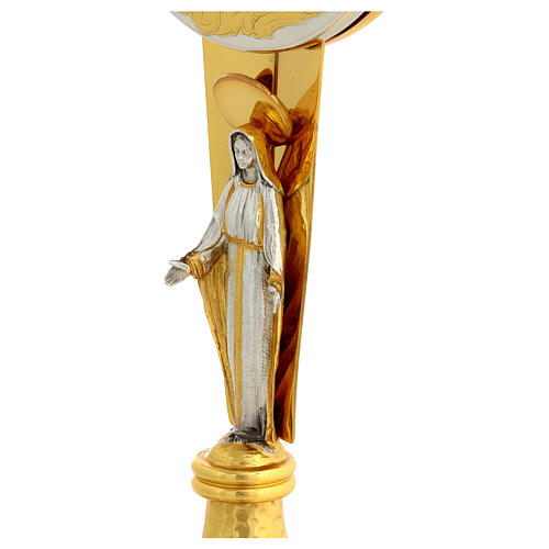 Ostensório com 40 cm de altura em latão dourado em forma de cruz 5