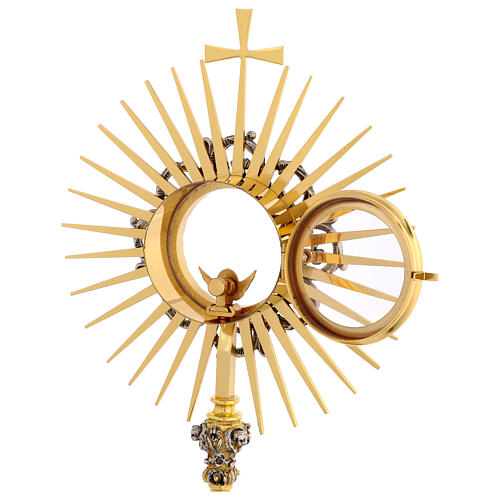 Ostensorio immagine pozzo 45 cm ottone dorato 11