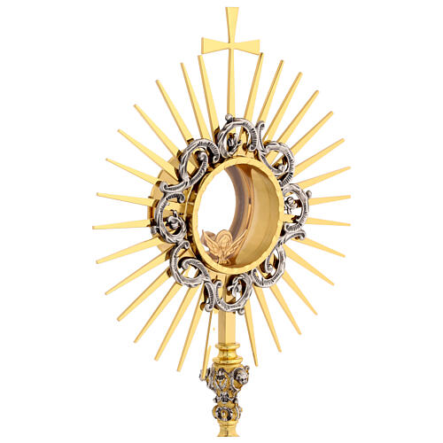Monstrance with well scene 45 cm in gold-plated brass 6