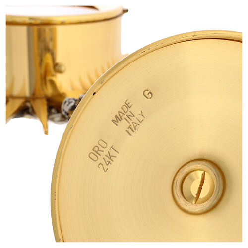 Monstrance with well scene 45 cm in gold-plated brass 13