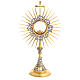 Monstrance with well scene 45 cm in gold-plated brass s1