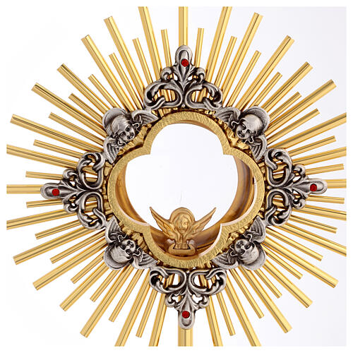 Monstrance with wheat spikes, angels, and holy cross, 18 in 2