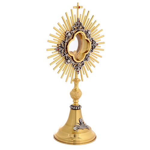 Monstrance with wheat spikes, angels, and holy cross, 18 in 4