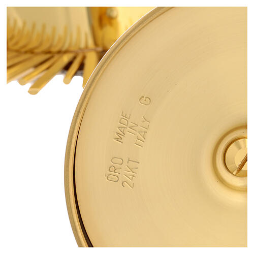 Monstrance with wheat spikes, angels, and holy cross, 18 in 11