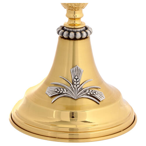 Ostensorio spighe grano, angeli e croce santa 45 cm 3