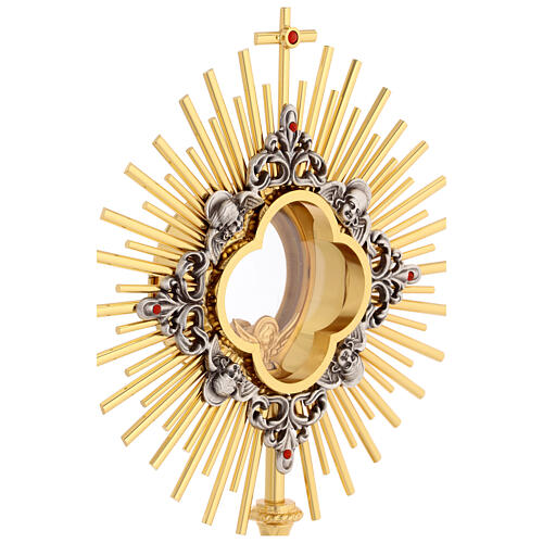 Ostensorio spighe grano, angeli e croce santa 45 cm 5