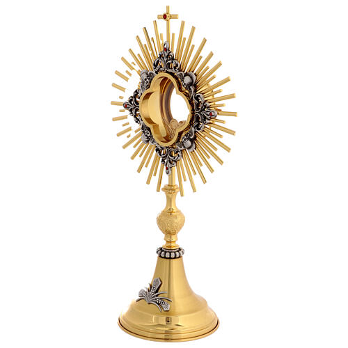 Ostensorio spighe grano, angeli e croce santa 45 cm 6