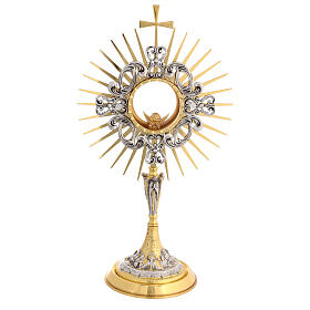 Last Supper and angels monstrance, 20 in, gold plated brass