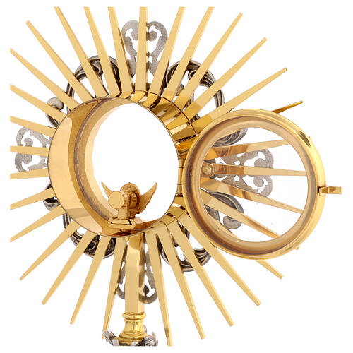 Last Supper and angels monstrance, 20 in, gold plated brass 11