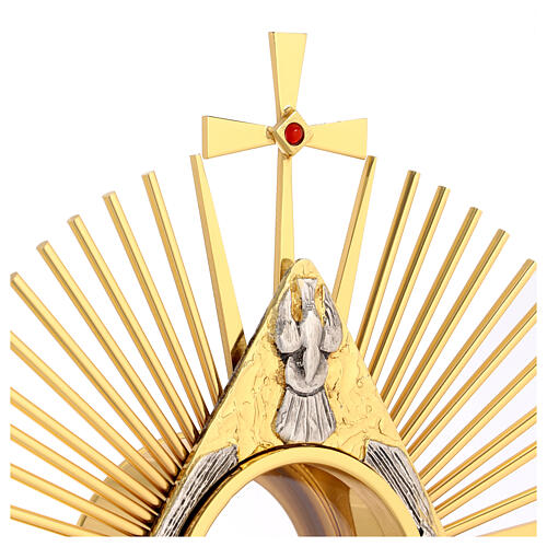 Monstrance with Immaculate Heart of Mary, ears of wheat and Holy Spirit dove, 20 in 9