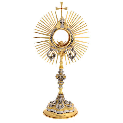 Ostensorio Madonna Sacro Cuore spighe e colomba spirito santo 50 cm 1