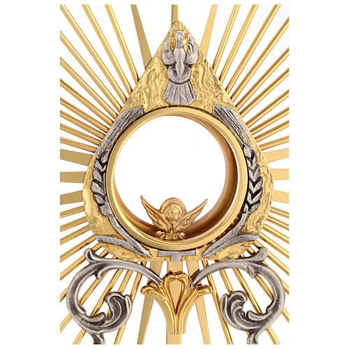 Ostensorio Madonna Sacro Cuore spighe e colomba spirito santo 50 cm 4