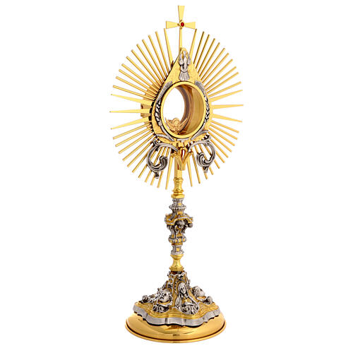 Ostensorio Madonna Sacro Cuore spighe e colomba spirito santo 50 cm 6