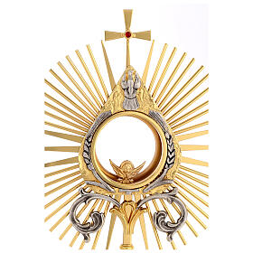 Monstrance Sacred Heart of Mary ears and Holy Spirit dove, 50 cm