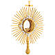 Gothic style monstrance with angels, 22 in, gold plated brass s2