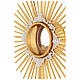 Gothic style monstrance with angels, 22 in, gold plated brass s5