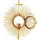 Gothic style monstrance with angels, 22 in, gold plated brass s7