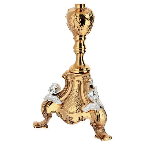 Ostensorio estilo gótico con ángeles 55 cm latón dorado 5