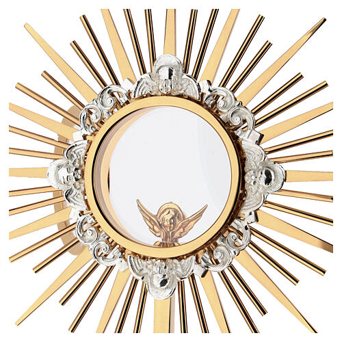 Ostensoir style gothique avec anges 55 cm laiton doré 9