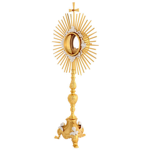 Ostensorio stile gotico con angeli  55 cm ottone dorato 4