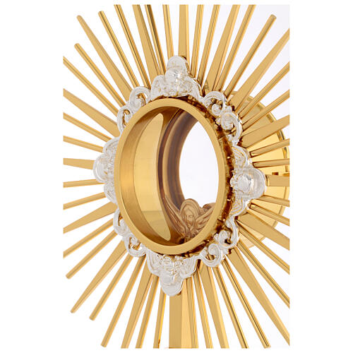 Ostensório estilo gótico com anjos 55 cm latão dourado 5
