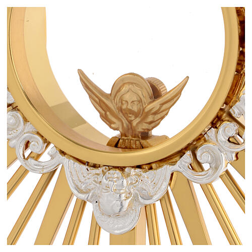 Gothic style Monstrance with angels 55 cm gilded brass 8