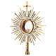 Gothic style Monstrance with angels 55 cm gilded brass s4