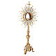 Gothic style Monstrance with angels 55 cm gilded brass s6