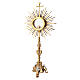 Gothic style Monstrance with angels 55 cm gilded brass s7