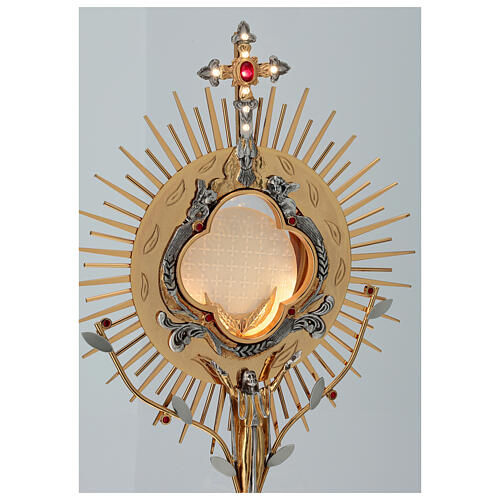 Monstrancja Ewangeliści, Chrystus i z ewangelistami, Chrystusem i krzyżem, światło LED, 75 cm 6