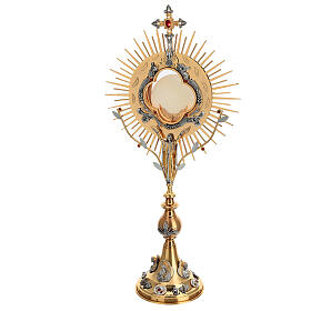 Ostensório evangelistas, Cristo e cruz sagrada com LED de 75 cm