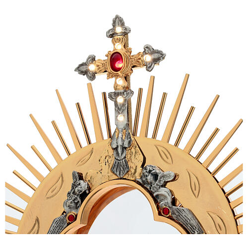 Evangelists Monstrance with Sacred Christ and Cross LED 75 cm 4