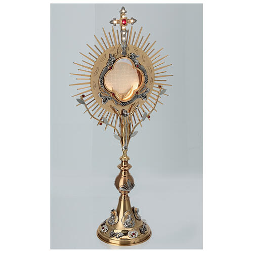 Evangelists Monstrance with Sacred Christ and Cross LED 75 cm 5